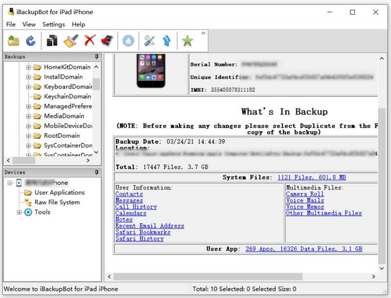iBackupBot 8.2.0 Crack